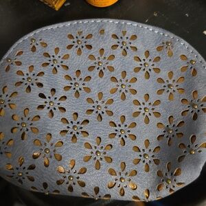 Revive Vintage Blue Flower Cutout mini makeup Pouch